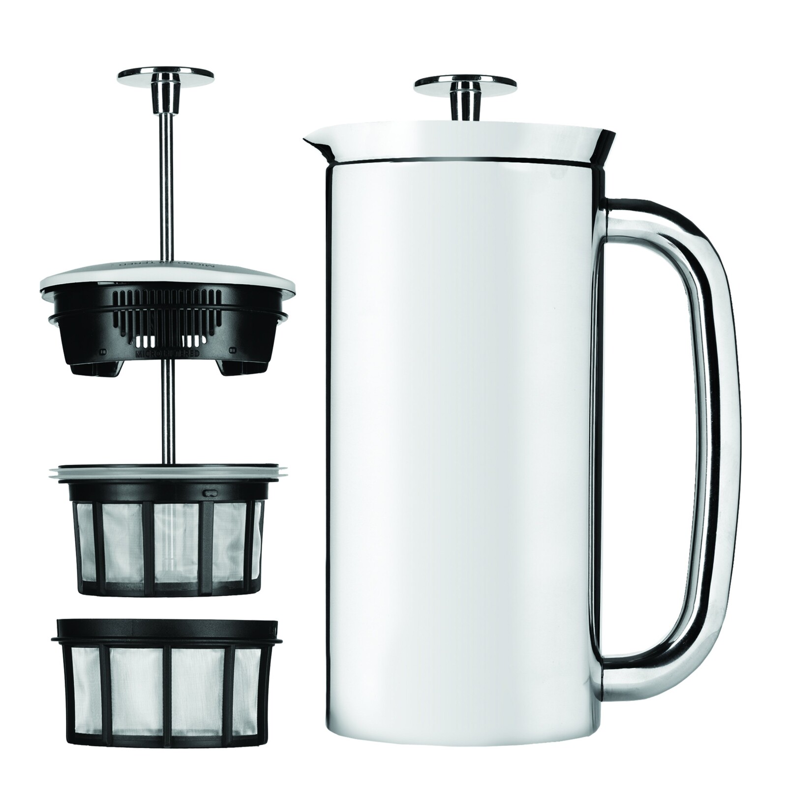French press kávovar PRESS P7 530 ml, strieborná, leštená nerezová oceľ, Espro