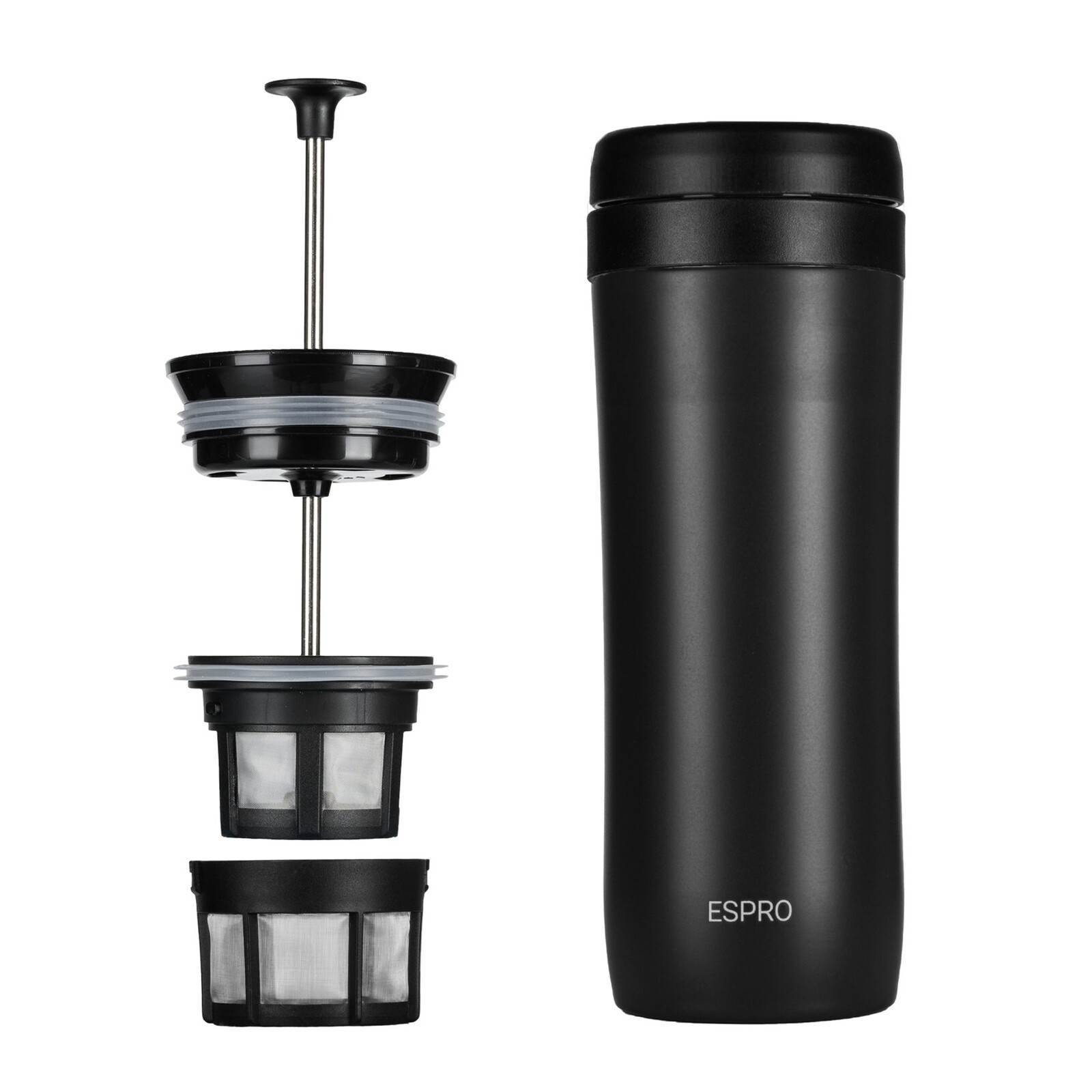 French press kávovar TRAVEL PRESS P1 350 ml, čierna, nerezová oceľ, Espro