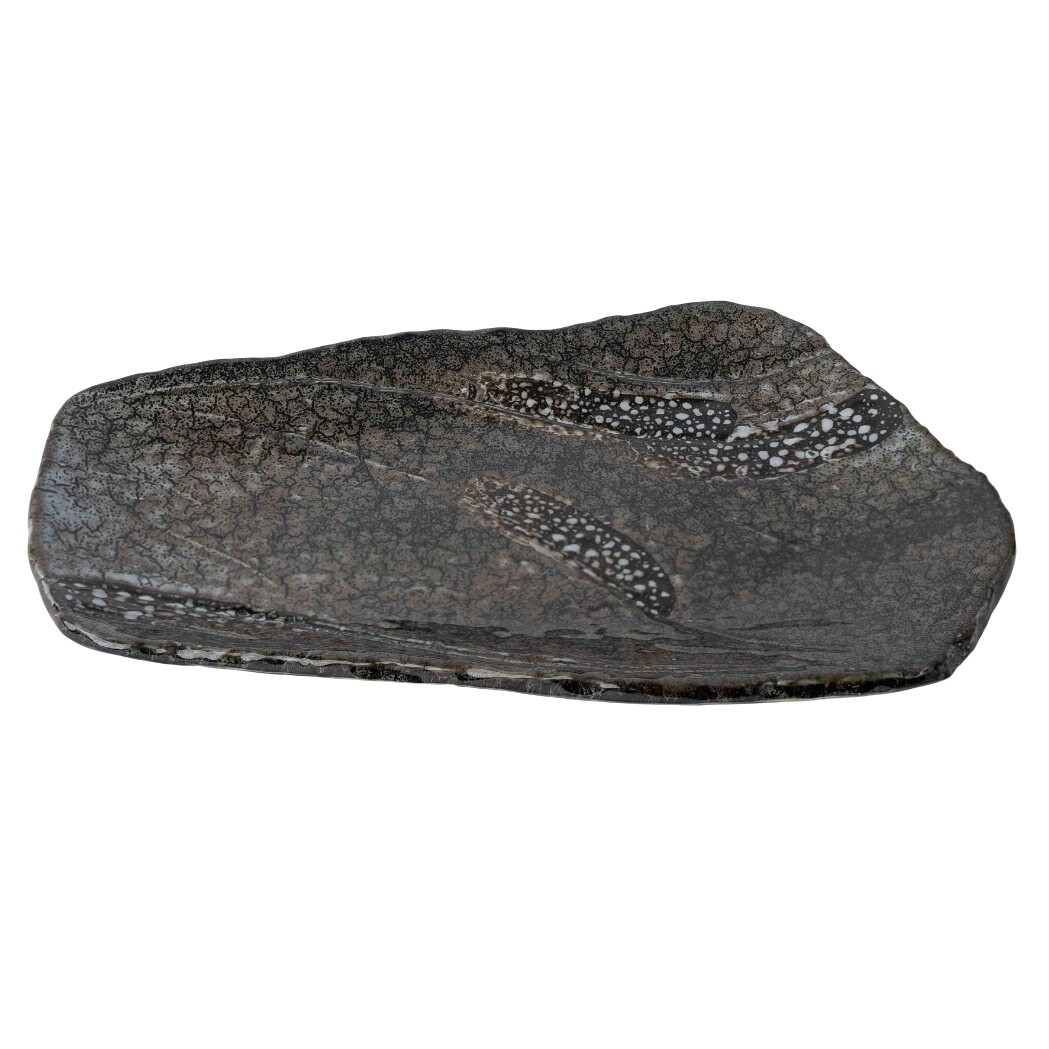 Jedálenský tanier SHIRANAMI 27 x 17 cm, modrá, keramika, MIJ