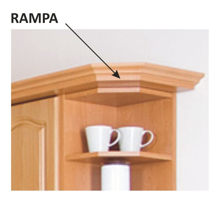 KONDELA MDF Klasik GN-60 rampa na rohovú skrinku jelša