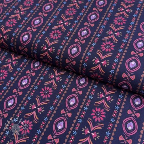 Bavlnená látka Motif stripe navy digital print