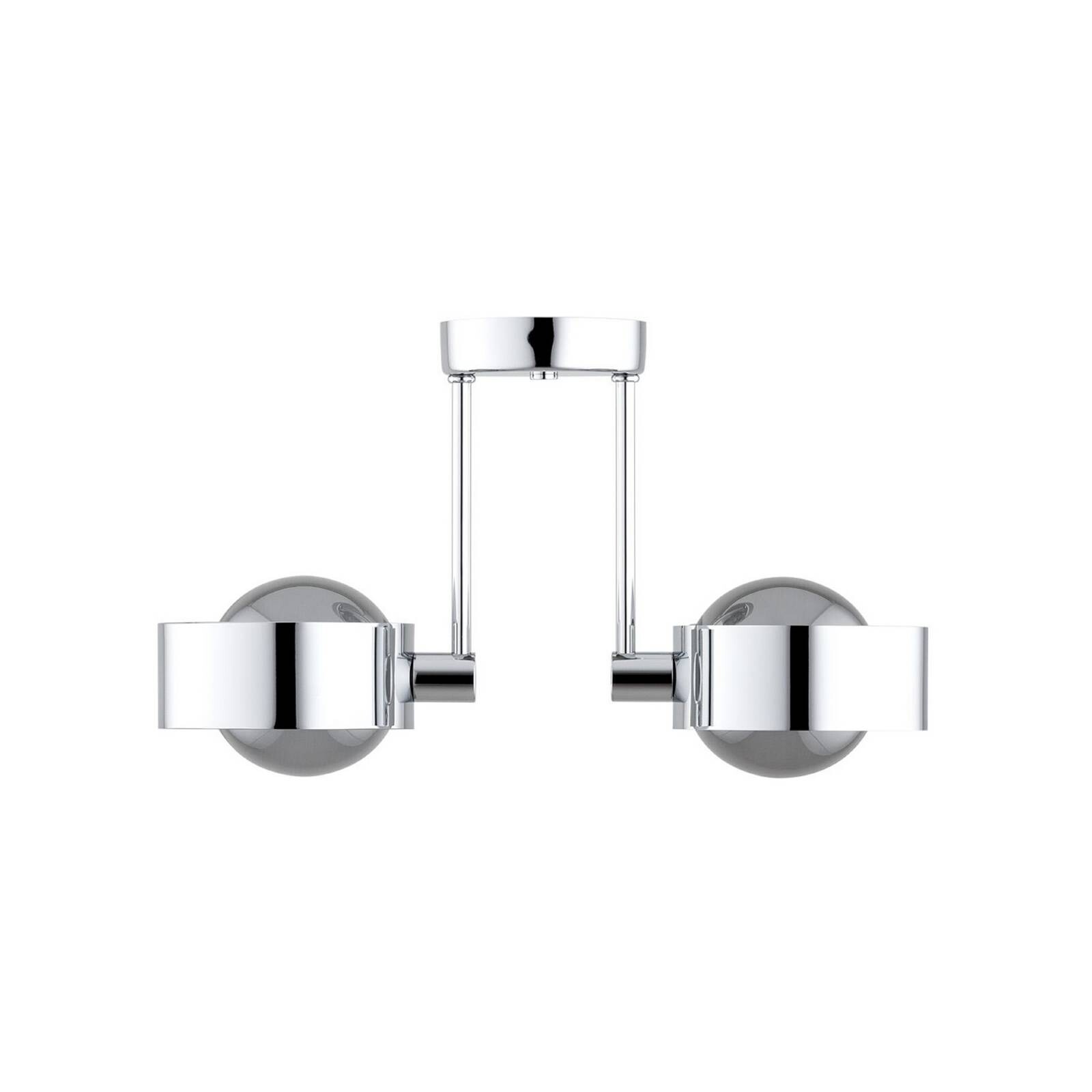 Stropné svietidlo Mado, oceľ chrómová, sklo dymové, 2-pl