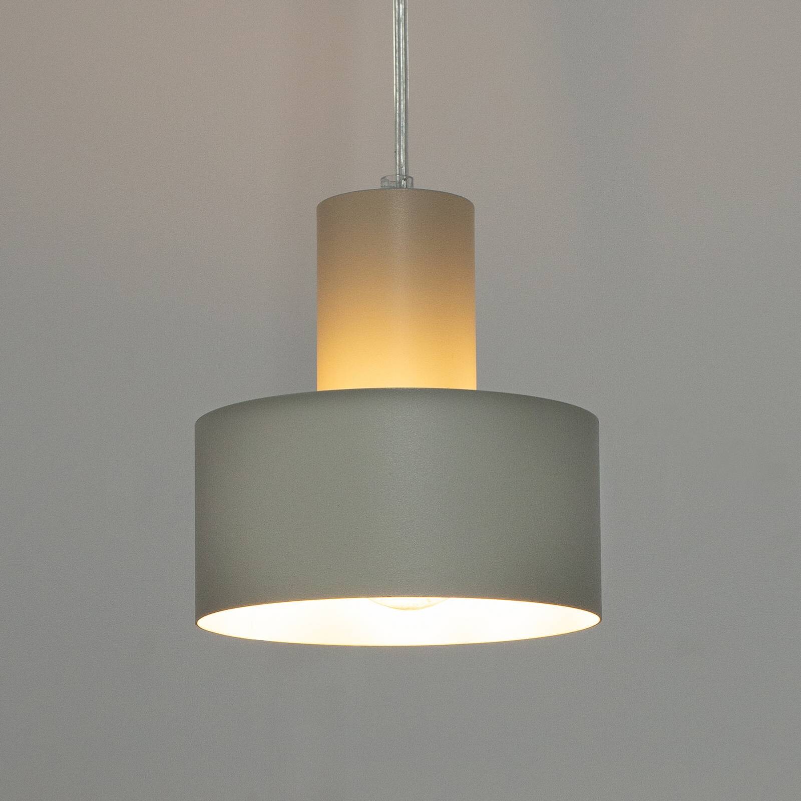 Závesné svietidlo Rif S, taupe, 1-pl., Ø 15 cm, oceľ