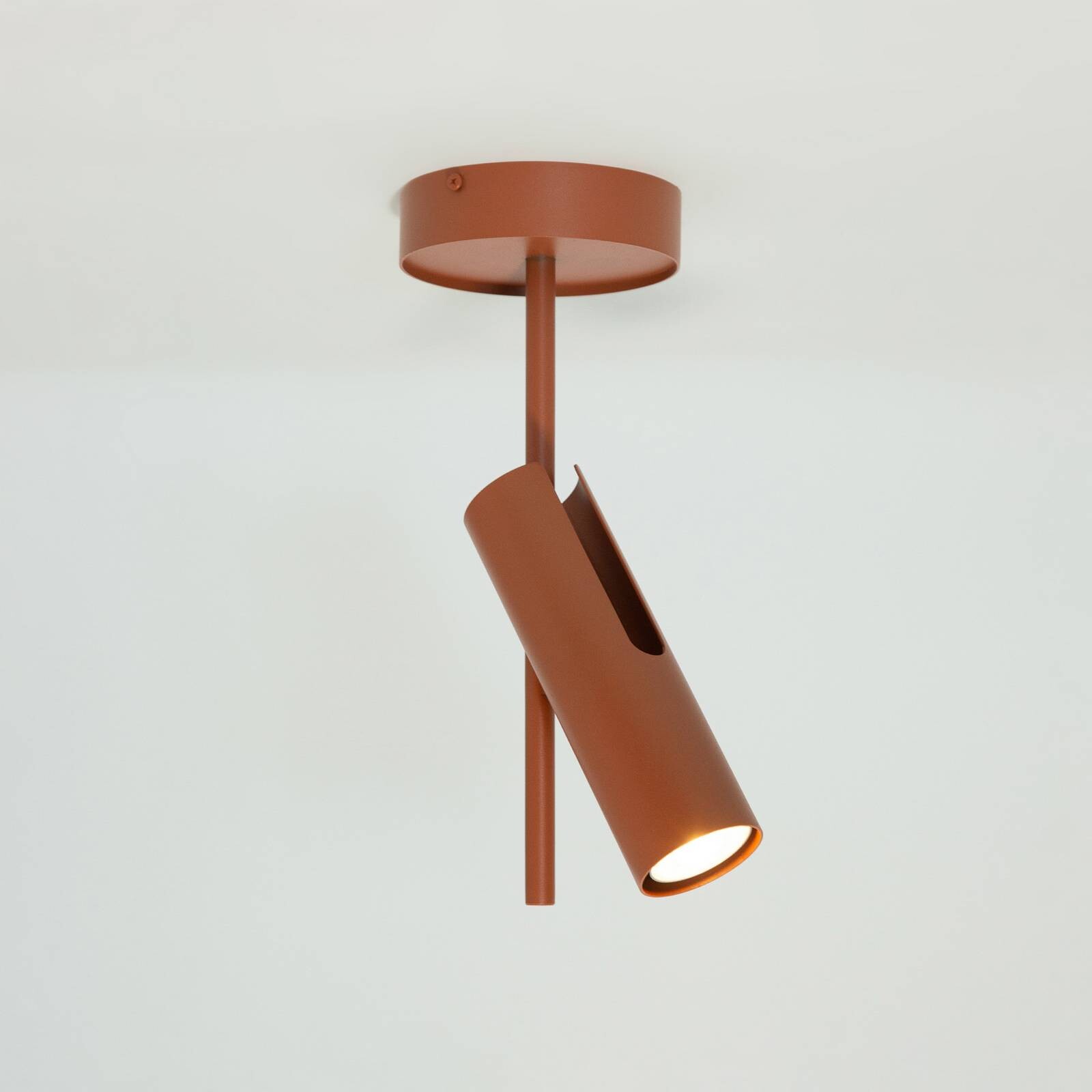 Stropné bodové svetlá Leda 1, tehlovo červené, 1-pl., výška 34 cm