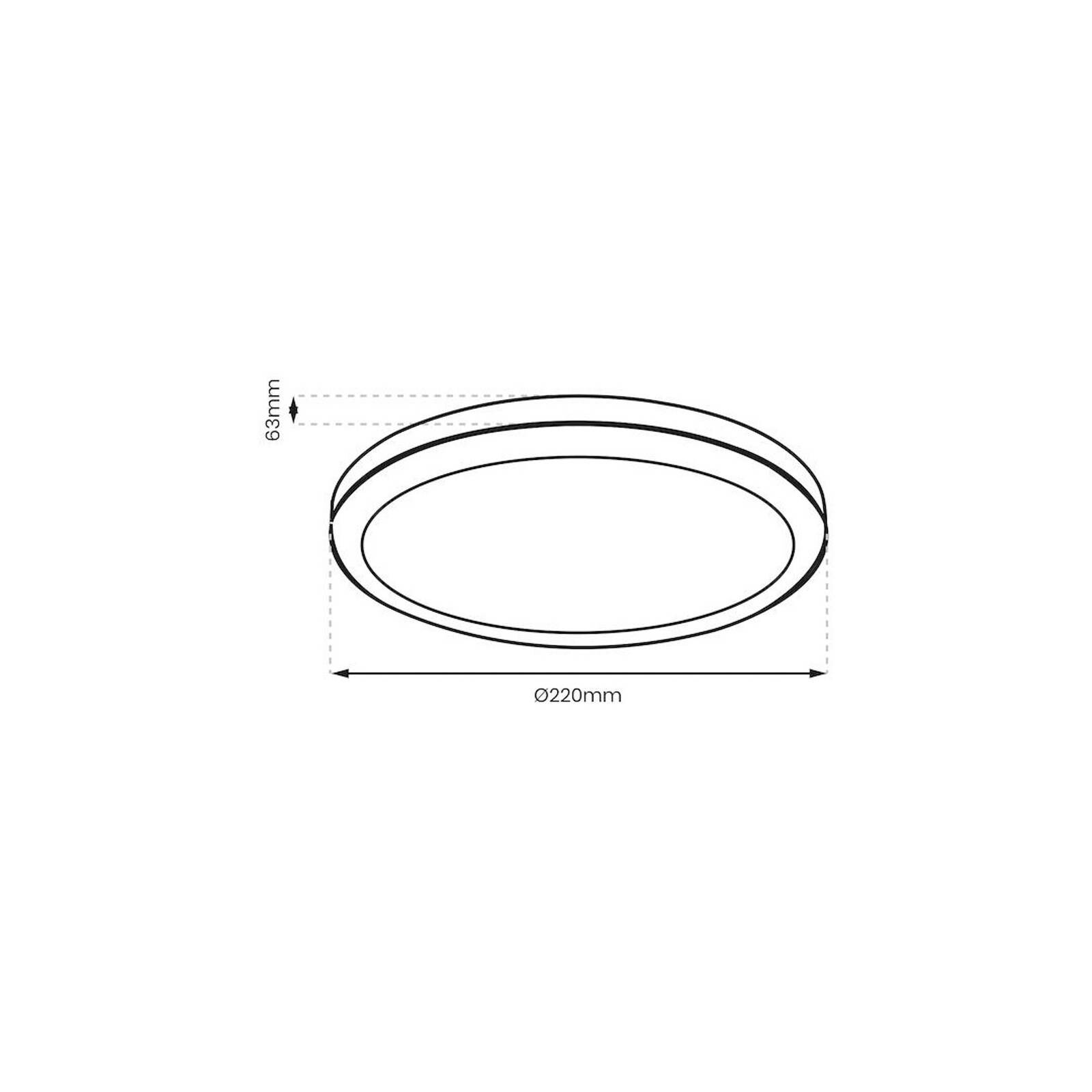 Stropné LED svetlo Vera, biele, plast, Ø 22 cm, IP65
