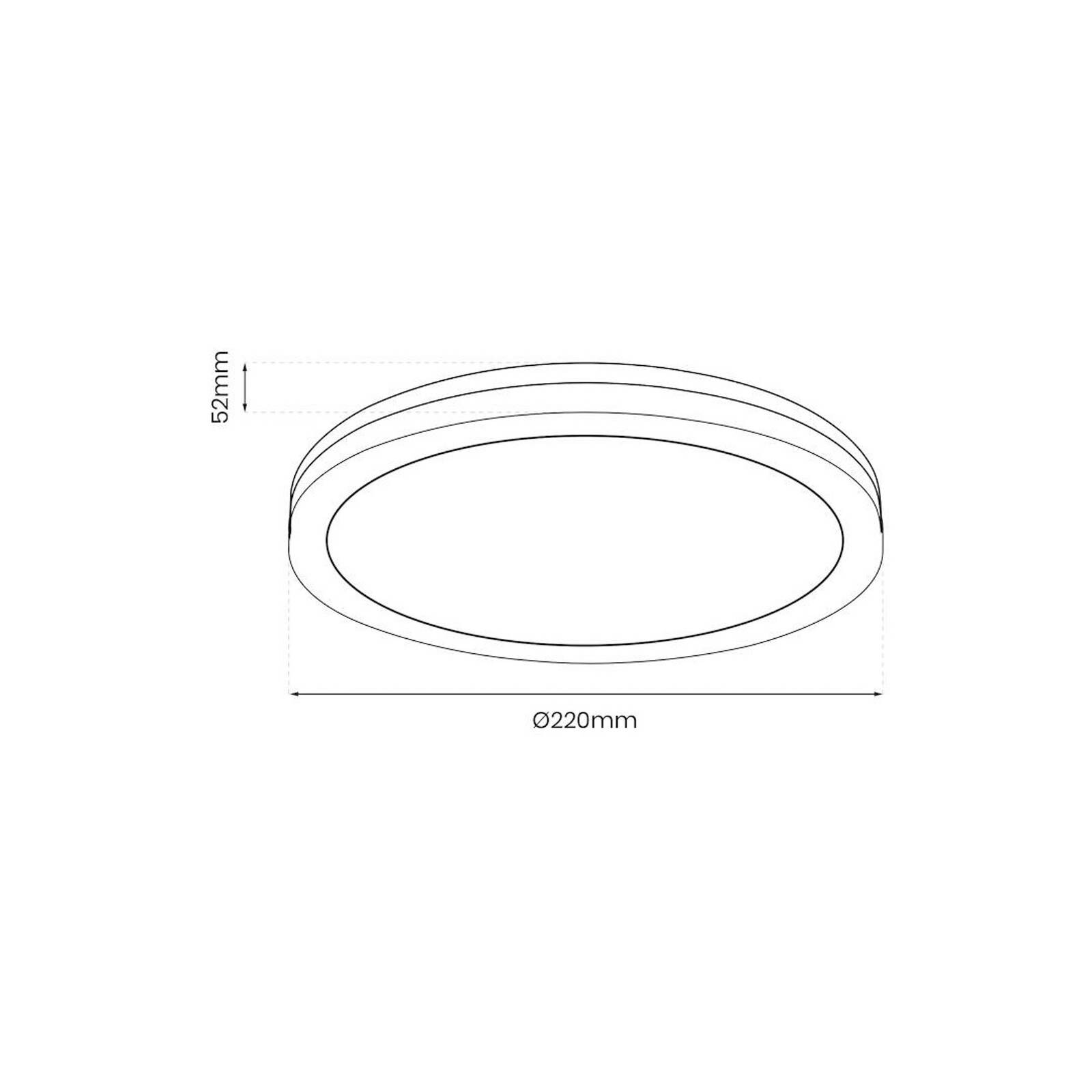 Stropné LED svetlo Marlon, Ø 22 cm, čierne, plast, IP54