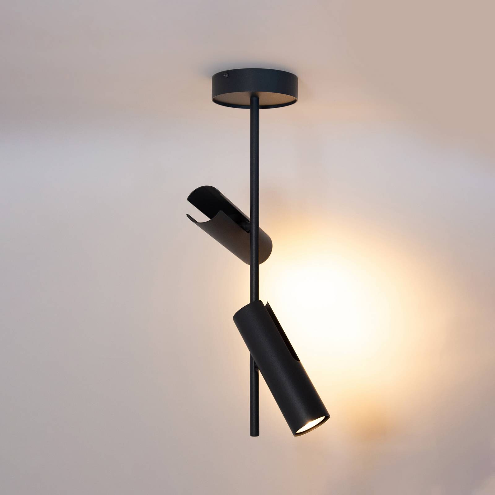 Stropné bodové svetlá Leda 2, antracit, 2-pl., oceľ, výška 55 cm