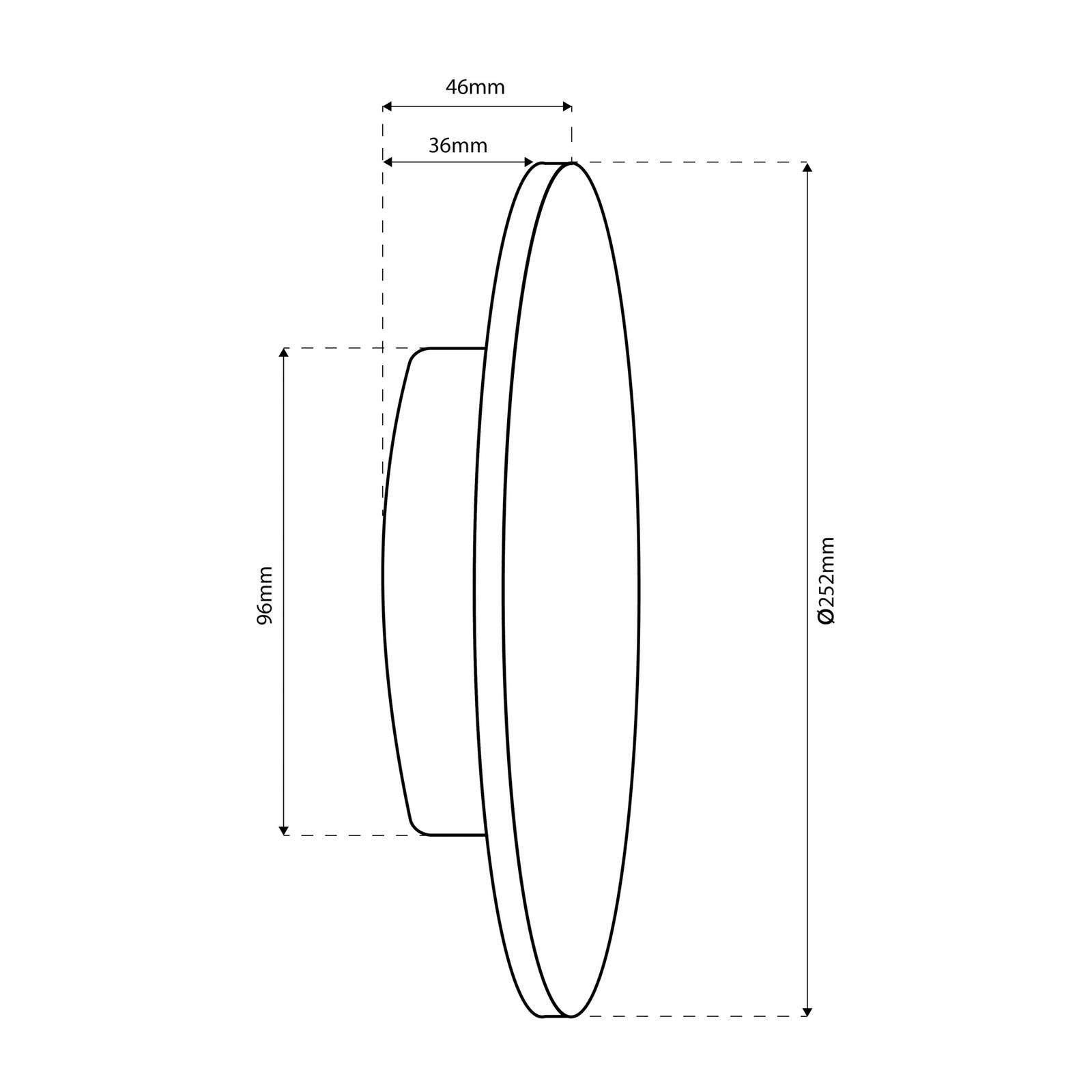 LED nástenné svetlo Disk, Ø 25 cm, čierne, plast, IP65, CCT