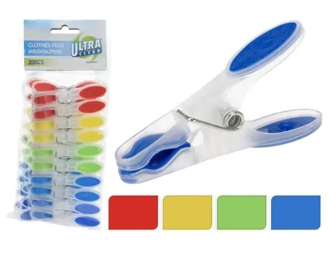 Štipce na bielizeň (20 ks) Ultra Clean, farbené%