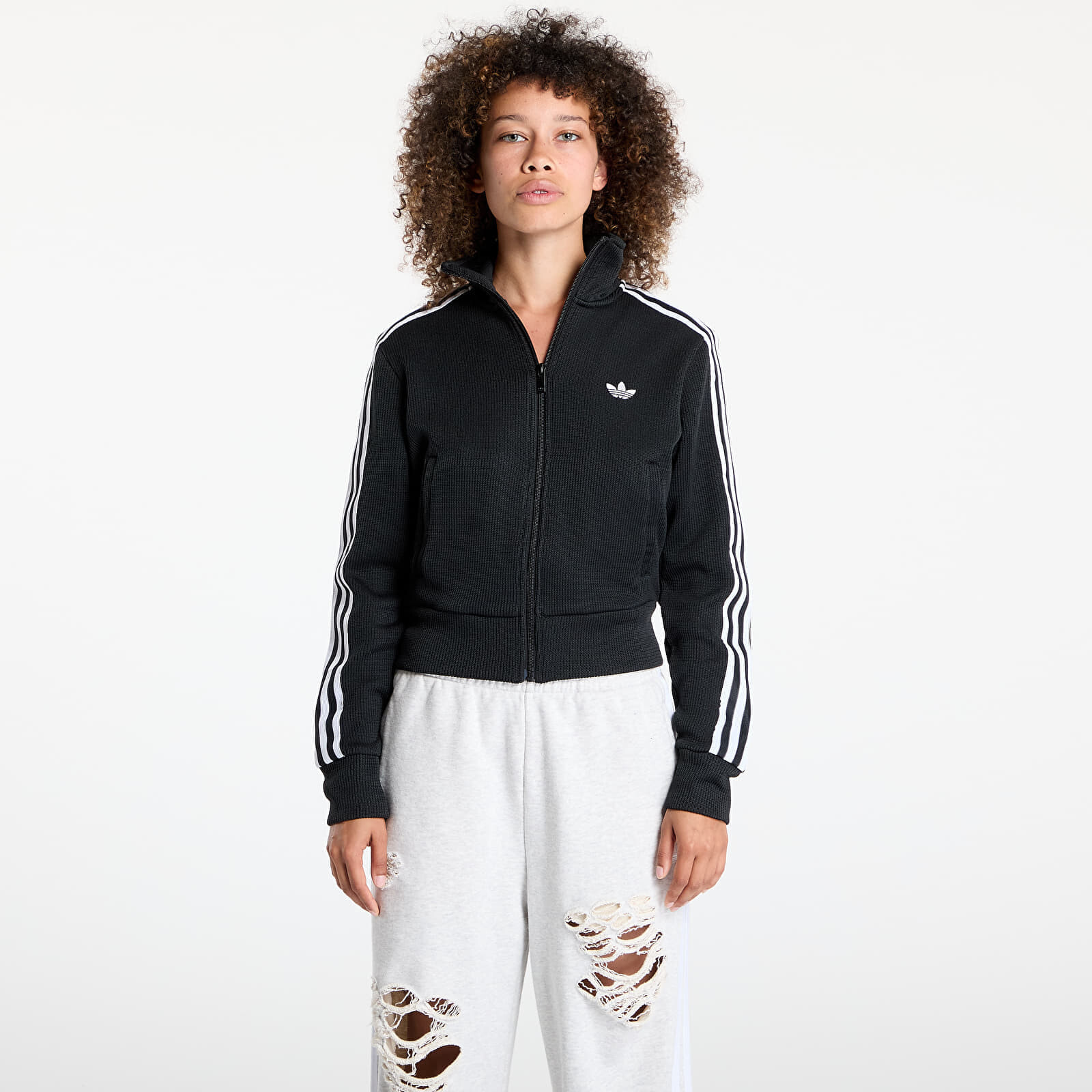 Bunda adidas Firebird Adicolor Knit Track Top Black/ White XS