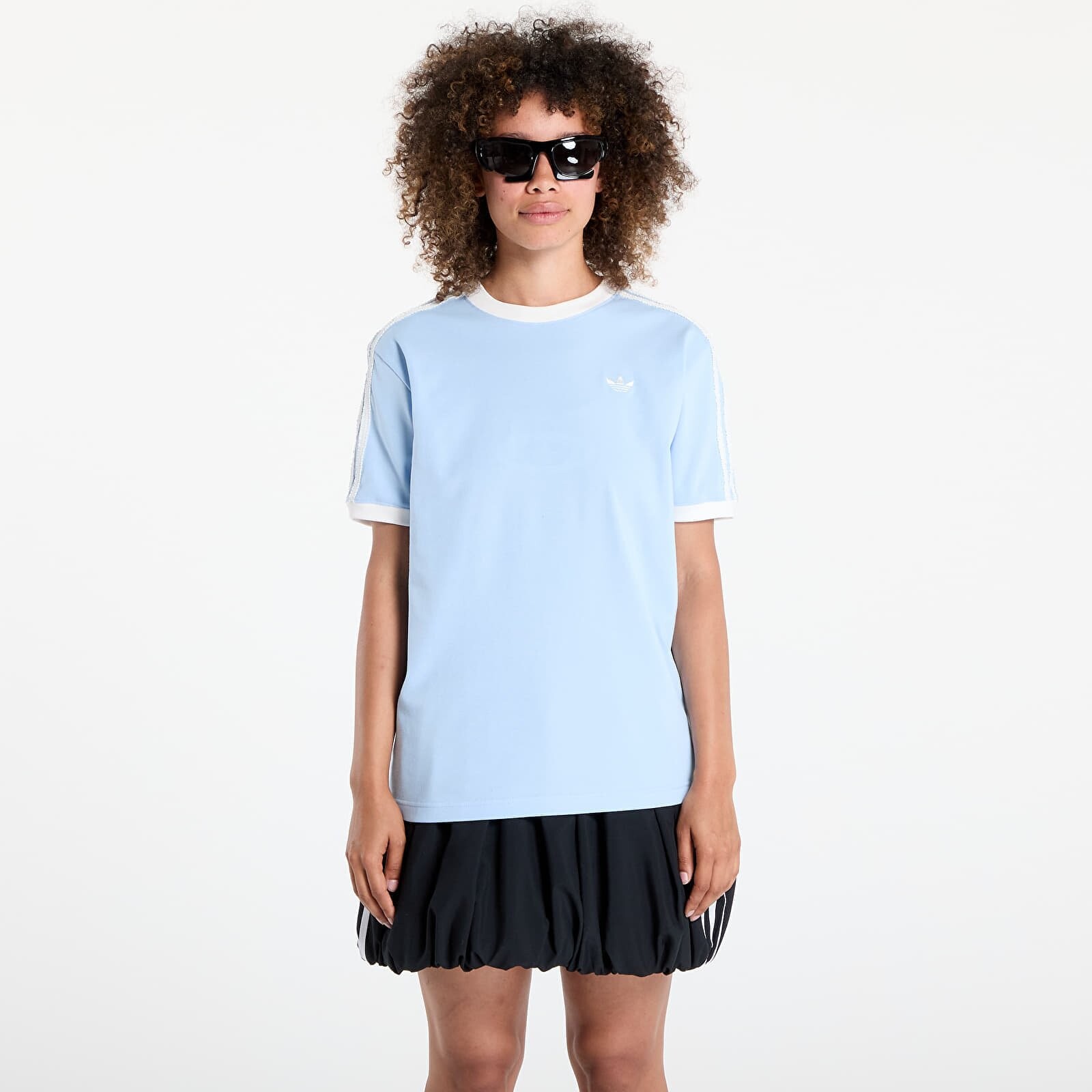 Tričko adidas Originals Ruffle 3-Stripes T-Shirt Clear Sky XS