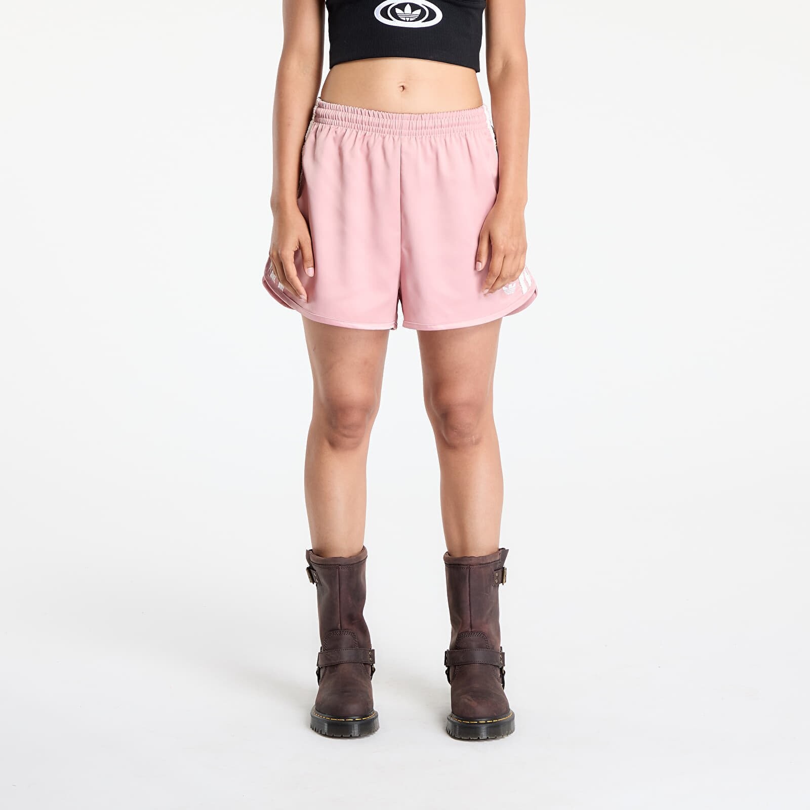 Šortky adidas Originals Satin Shorts Ruffle 3-Stripes Wonder Mauve XS