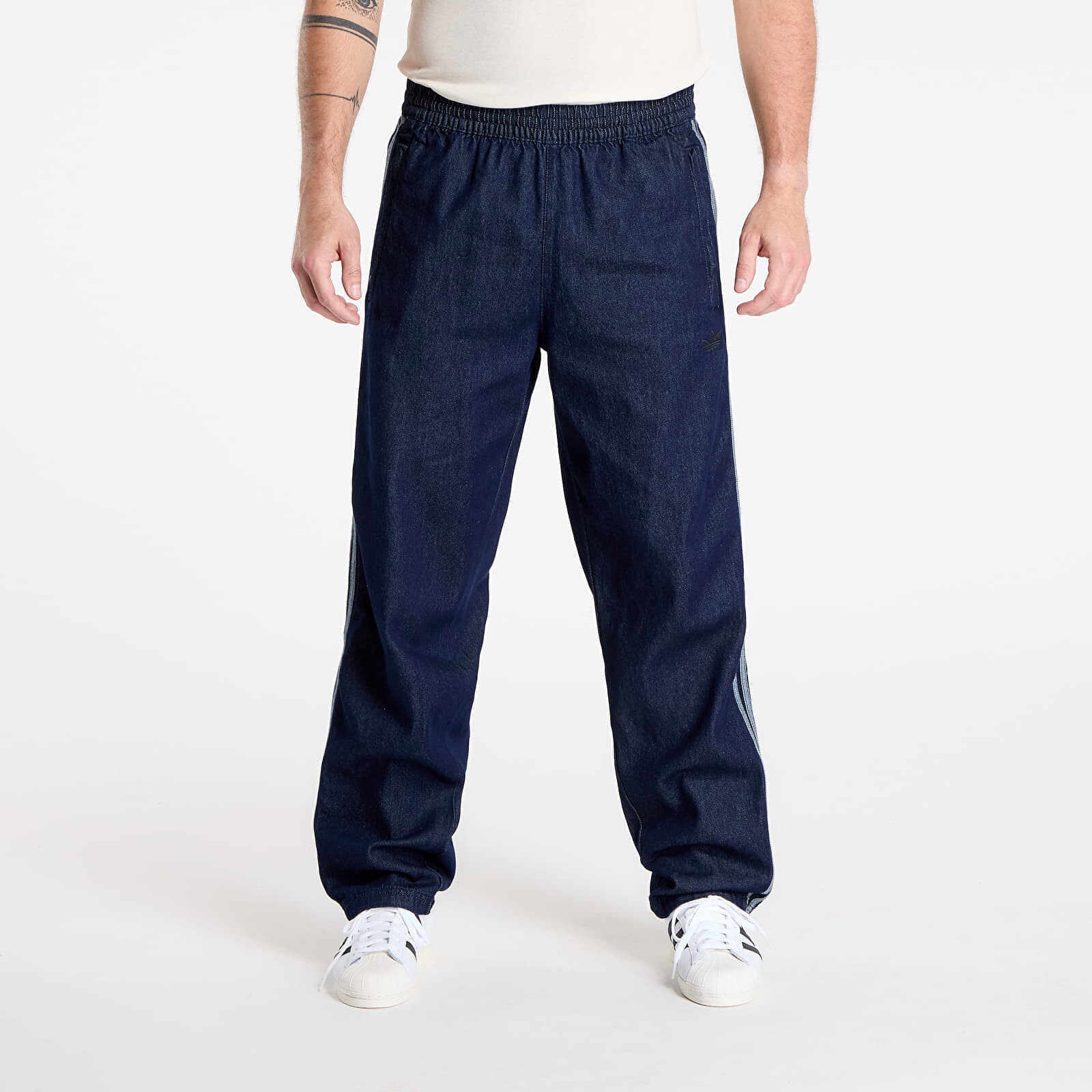 Kalhoty adidas Adicolor Loose Trackpant Denim Stone Indigo Denim/ Black S
