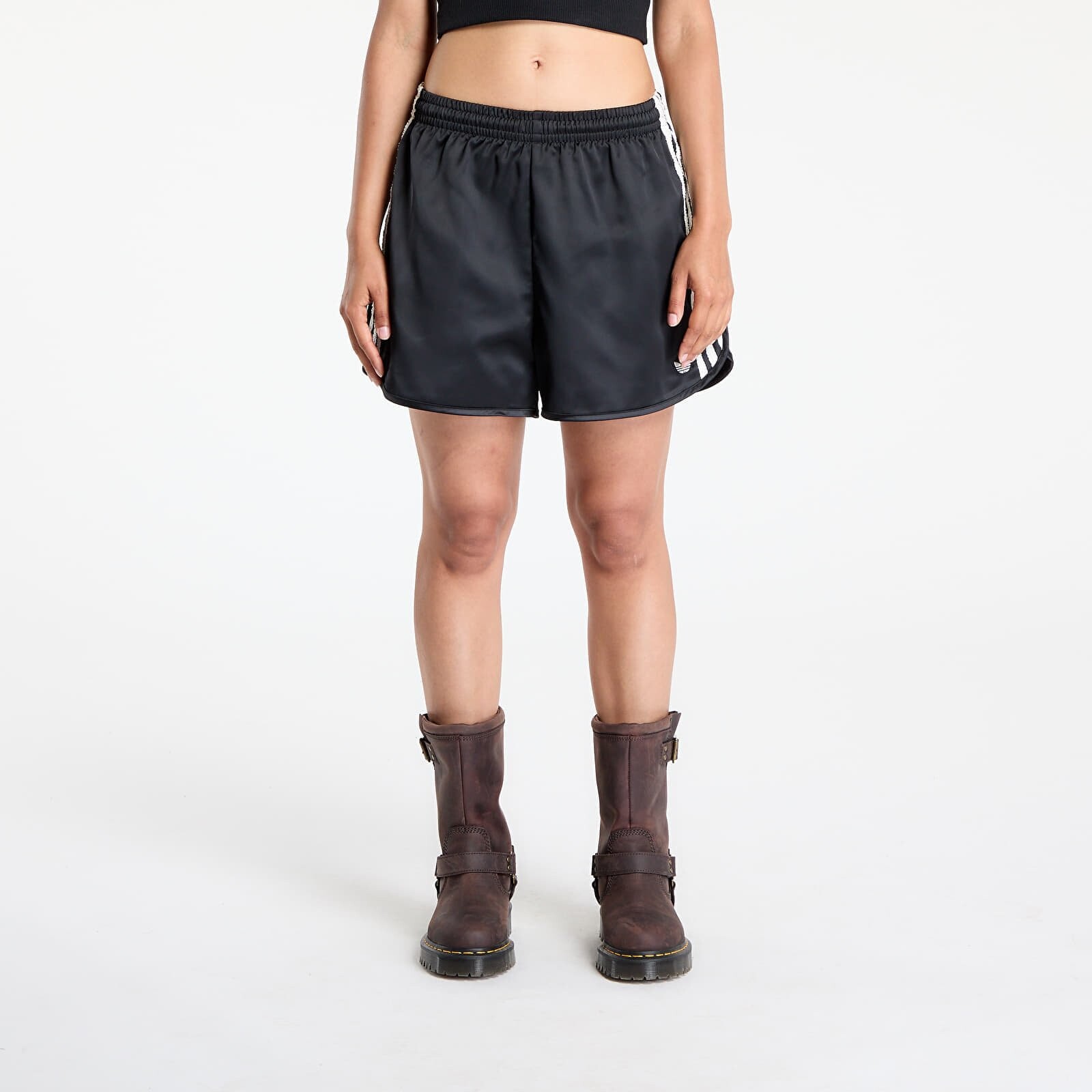 Šortky adidas Originals Satin Shorts Ruffle 3-Stripes Black XS