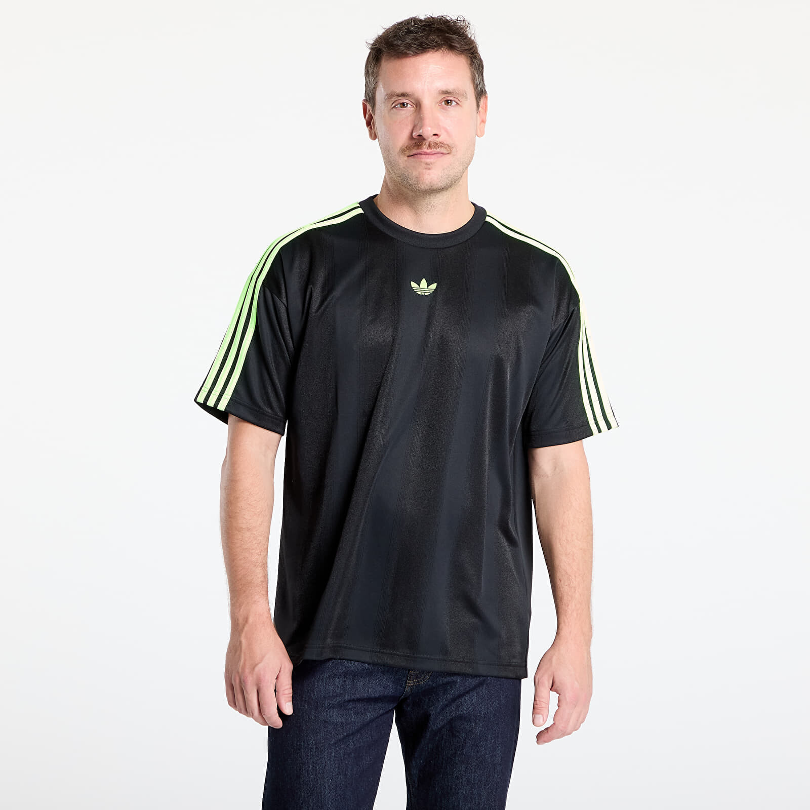 Tričko adidas Adicolor Jacquard Jersey Black / Signal Green S