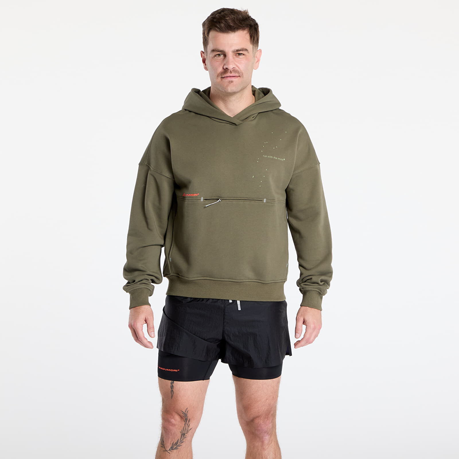 Mikina adidas Adi365 H.Koumori Running Hoodie Olive Strata XS