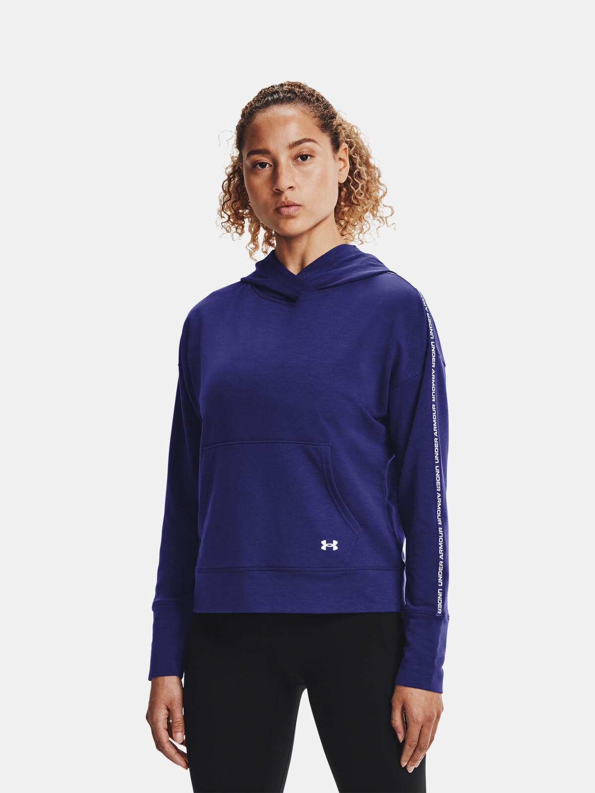 Under Armour Sweatshirt UA Rival Terry Taped Hoodie-BLU - Women's
