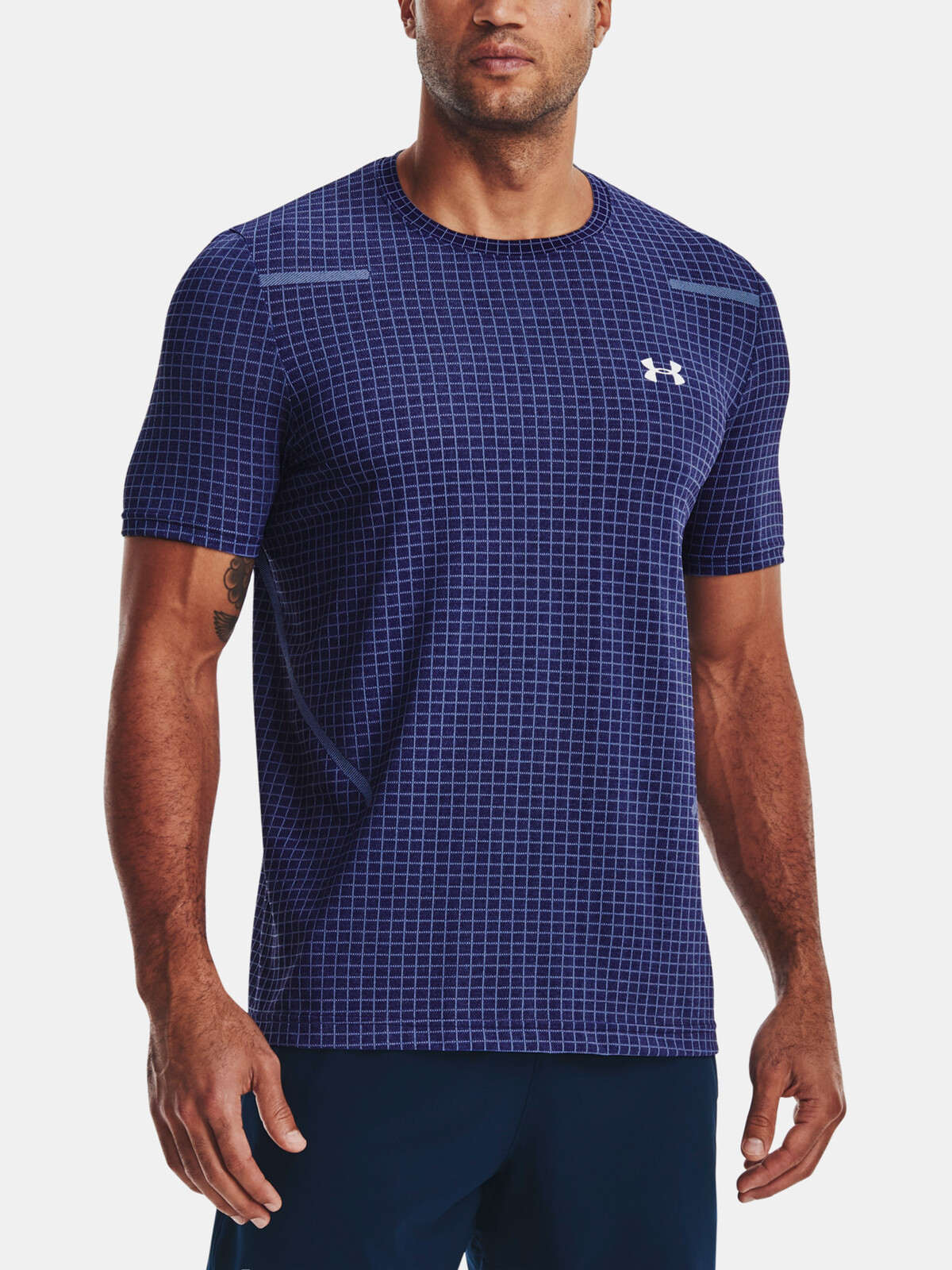 Under Armour tričko UA Seamless Grid SS-BLU - MUŽI