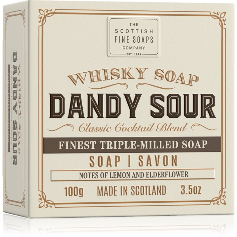 Scottish Fine Soaps Whisky Soap Dandy Soap čistiace tuhé mydlo na telo a tvár 100 g