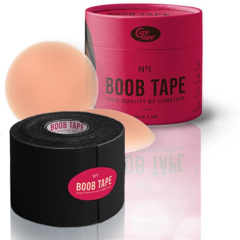 CureTape® Boob Tape lepiaca páska na prsia odtieň Black 5 m