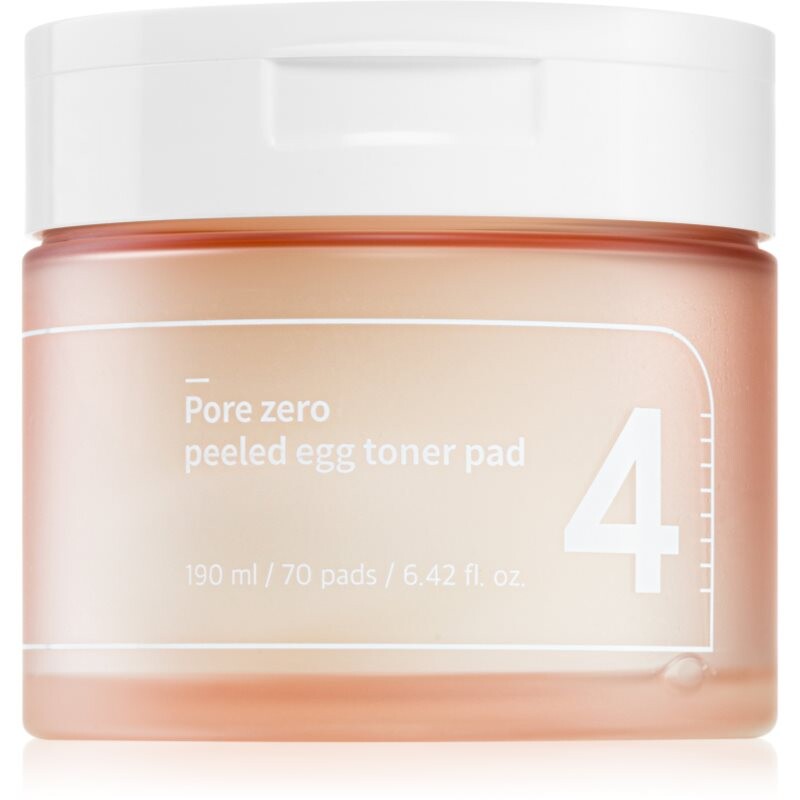 Numbuzin No. 4 Pore Zero Peeled Egg Toner Pad peelingové pleťové tampóny proti lesknutiu pleti a rozšíreným pórom 70 ks