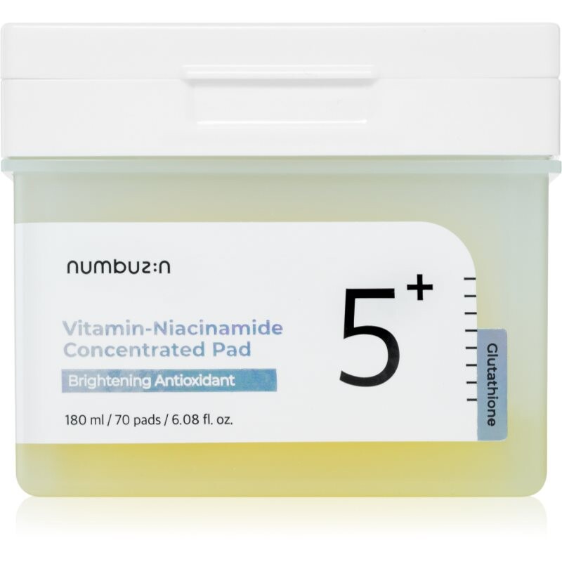 Numbuzin No. 5 Glutathione Vitamin Concentrated Toner Pad tonizačné vankúšiky pre rozjasnenie a hydratáciu 70 ks