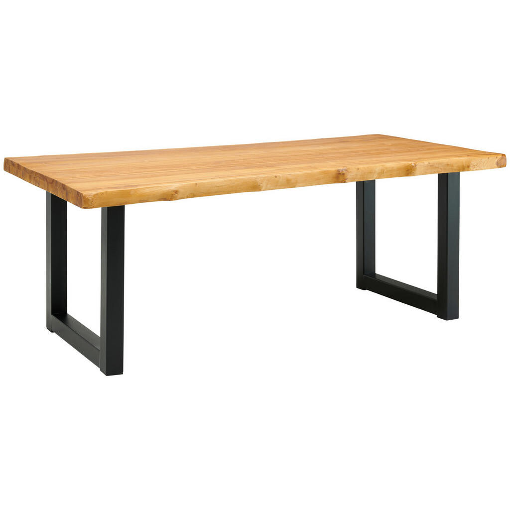Livetastic JEDÁLENSKÝ STÔL, tíkové drevo, prírodná farba, čierna, 200/78/200 cm
