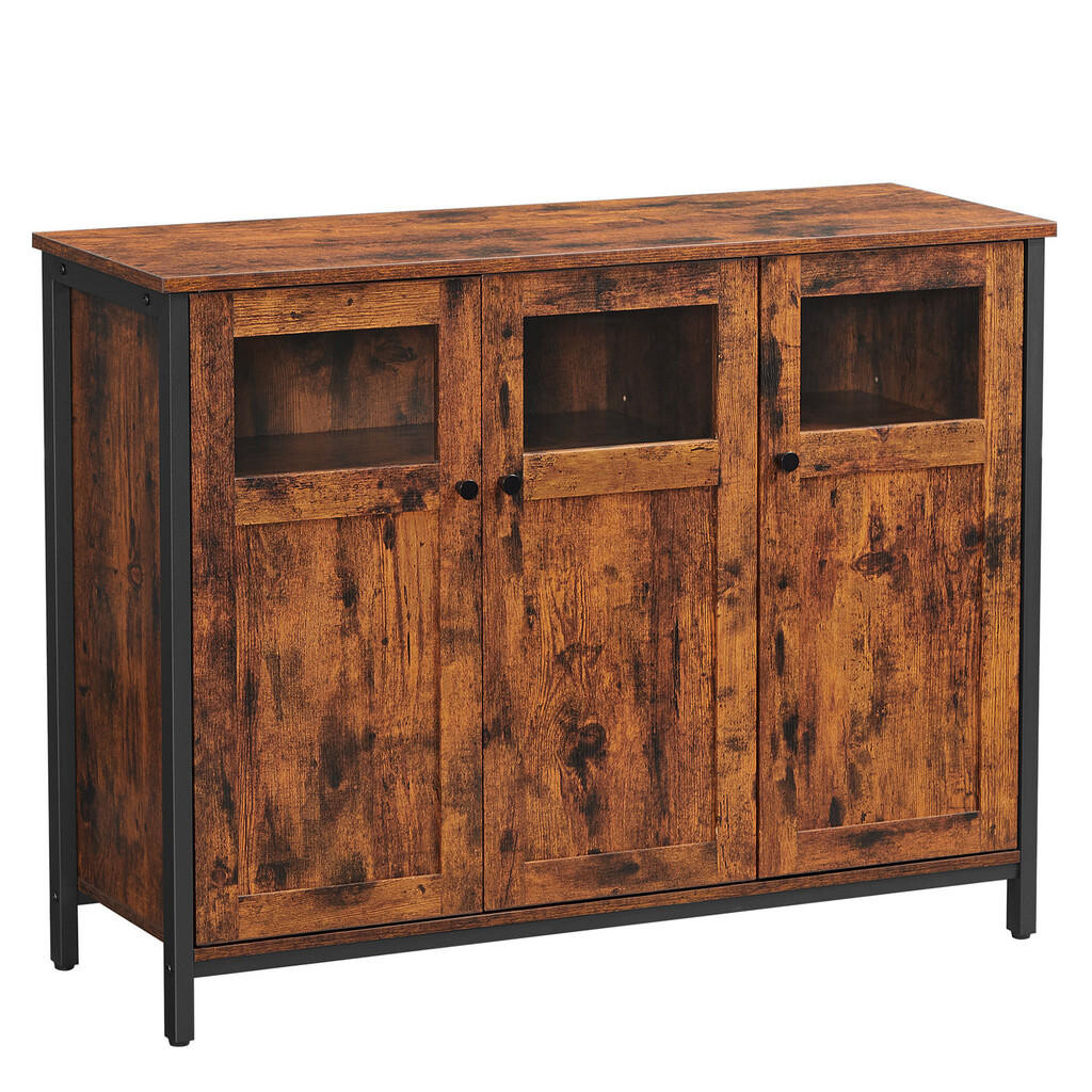 MID.YOU ŠIROKÁ KOMODA, čierna, tmavohnedá, 100/75/35 cm