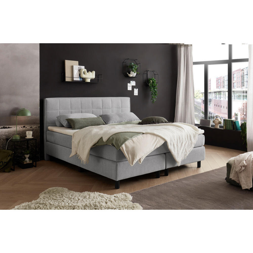 MID.YOU AMERICKÁ POSTEĽ, 180/200 cm, svetlosivá