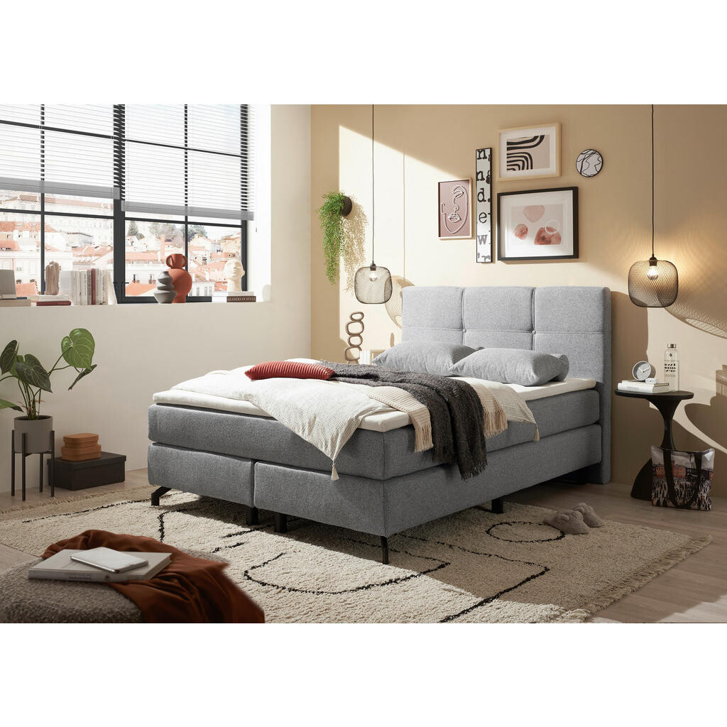 MID.YOU BOXSPRINGOVÁ POSTEĽ, 140/200 cm sivá