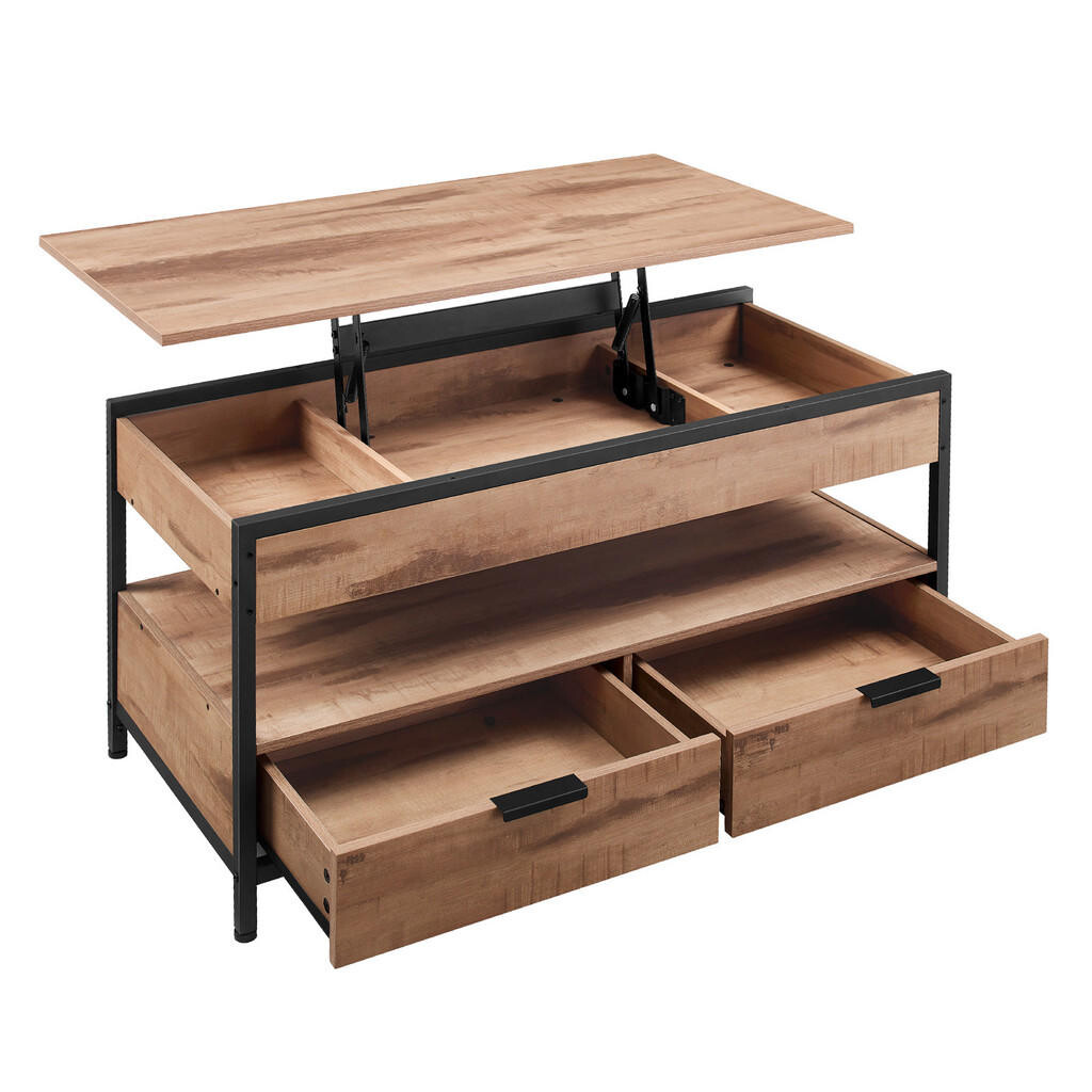 MID.YOU KONFERENČNÝ STOLÍK, hnedá, čierna, kov, kompozitné drevo,