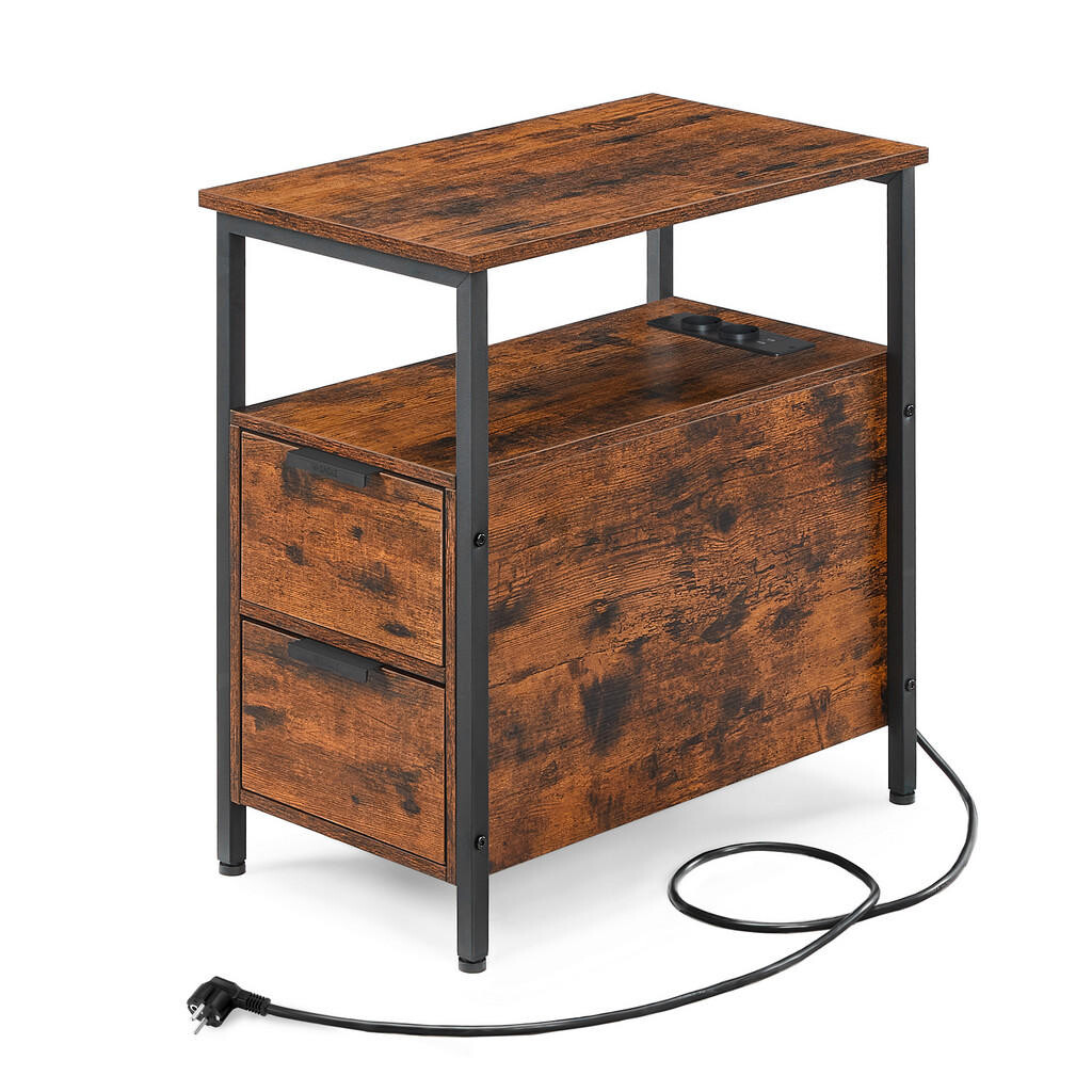 MID.YOU PRÍRUČNÝ STOLÍK, čierna, tmavohnedá, kompozitné drevo, 60/61/35 cm