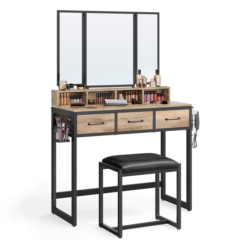 Boxxx TOALETNÝ STOLÍK, čierna, farba duba, 90/40/141 cm