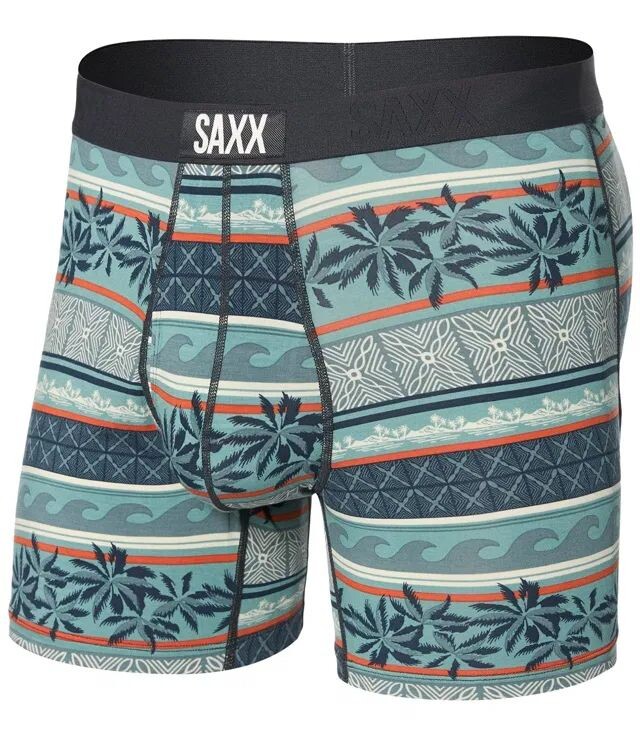 Saxx ULTRA SUPER SOFT BOXER BRIEF FLY beach shack stripe-teal Veľkosť: L