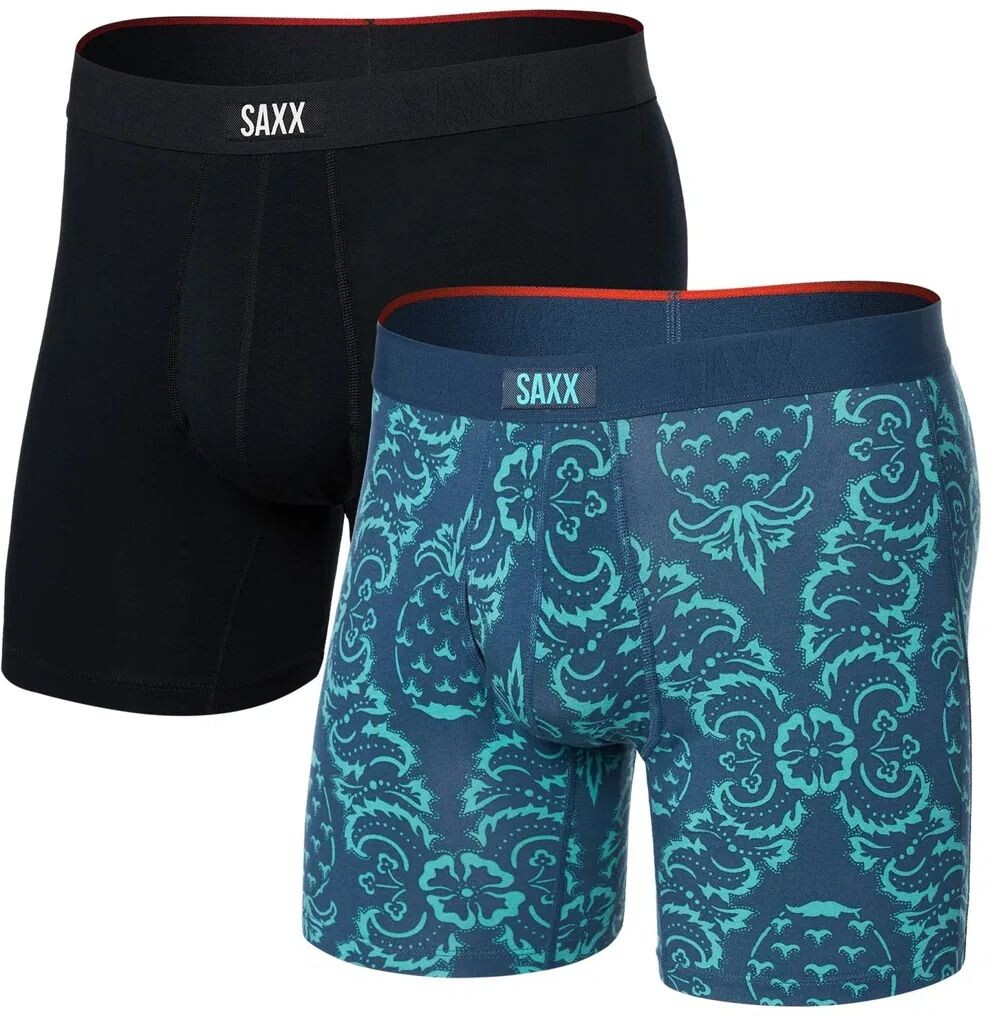 Saxx VIBE XTRA BOXER BRIEF FLY 2PK pineapple brocade/black Veľkosť: L