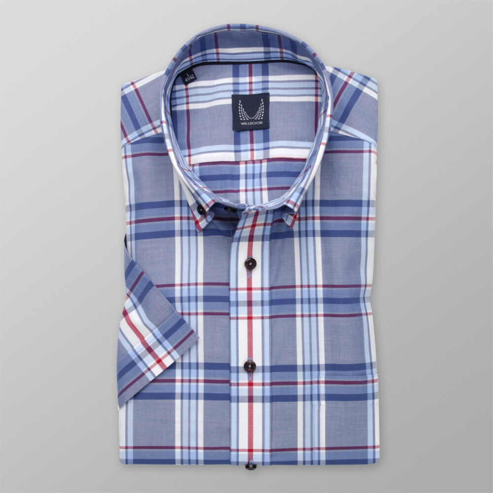 Pánska košeľa Slim Fit s modro-bielym vzorom 12785