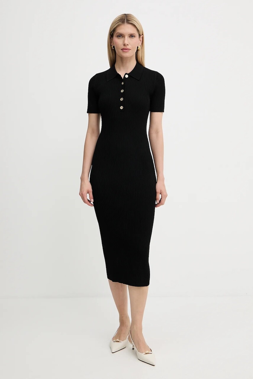Šaty MICHAEL Michael Kors čierna farba, maxi, priliehavé, MT5832333D