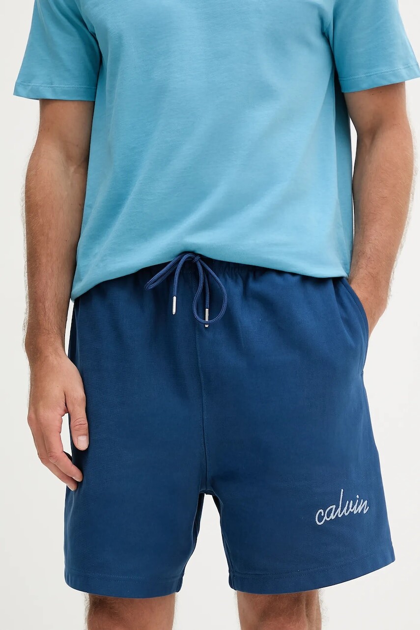 Šortky Calvin Klein Jeans tmavomodrá farba, LV04RC224G