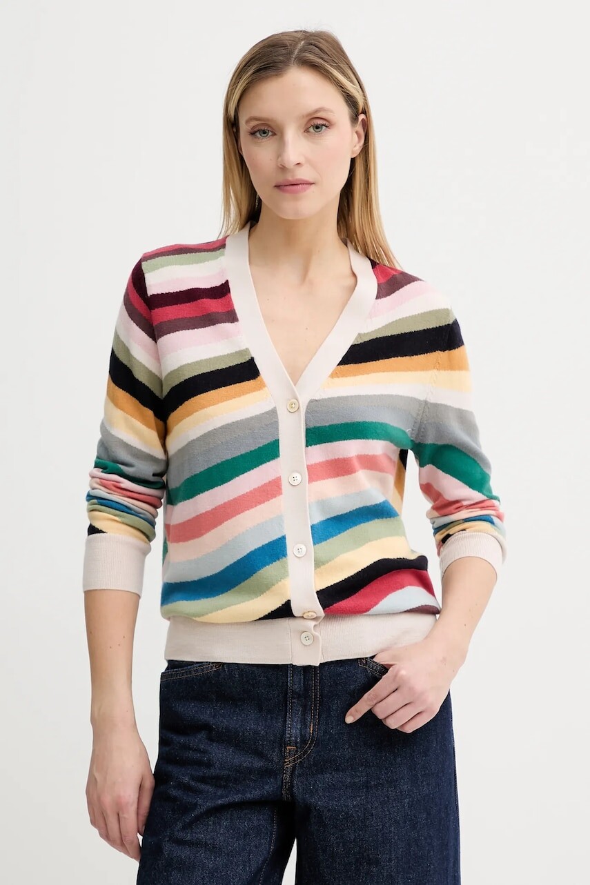 Vlnený kardigán PS Paul Smith béžová farba, ľahké, W2R-588N-T31328