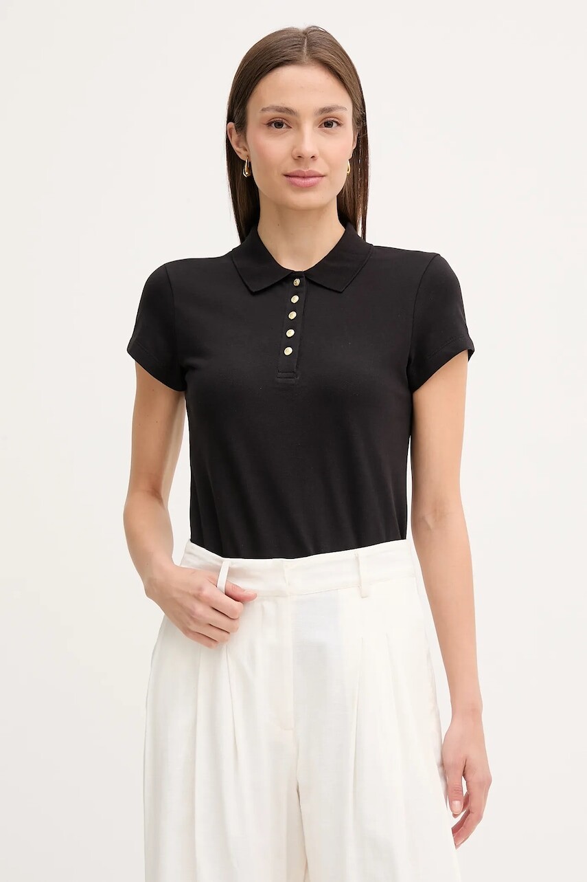 Polo tričko Tommy Hilfiger dámske, čierna farba, WW0WW45768