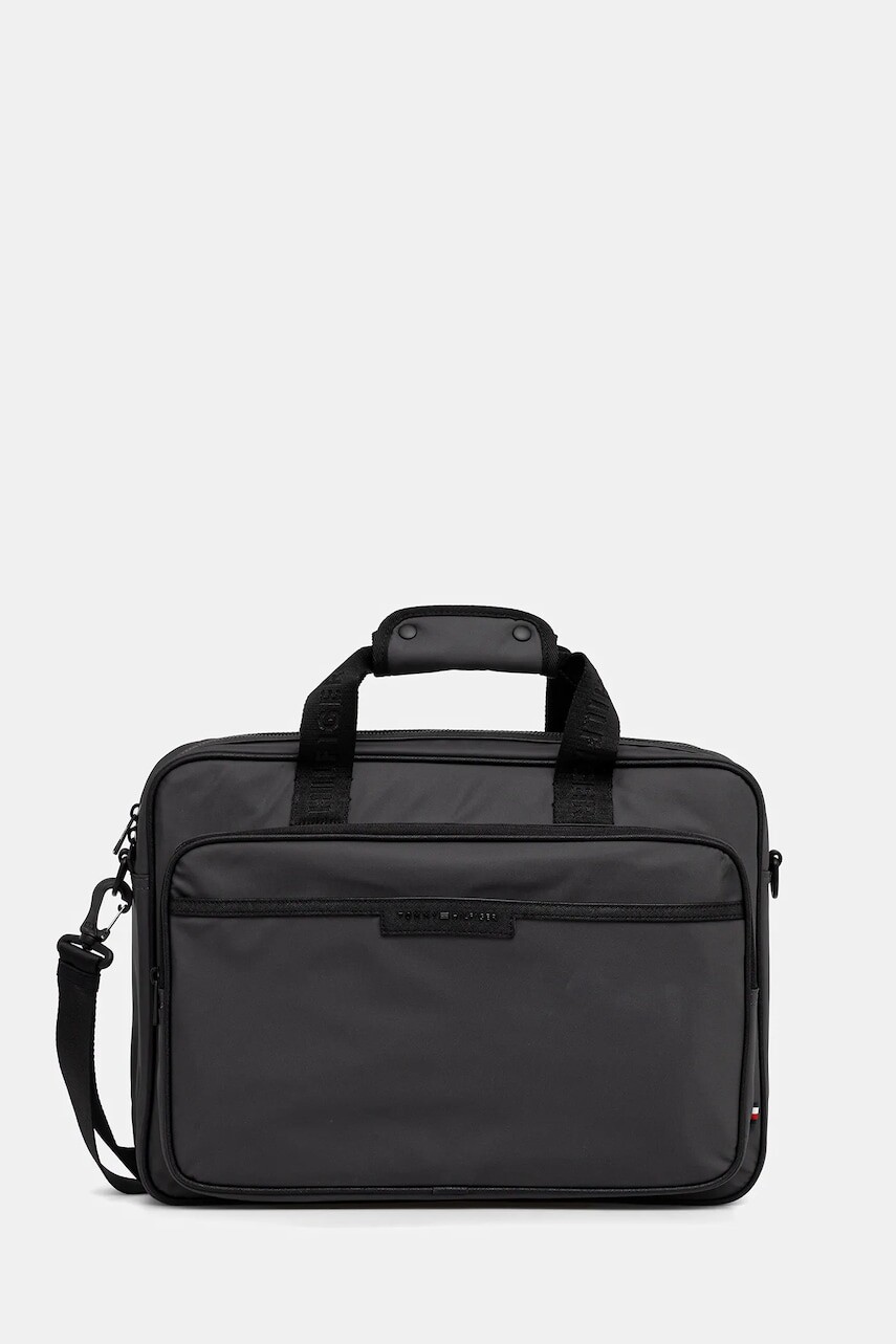 Taška na notebook Tommy Hilfiger šedá farba, AM0AM13466