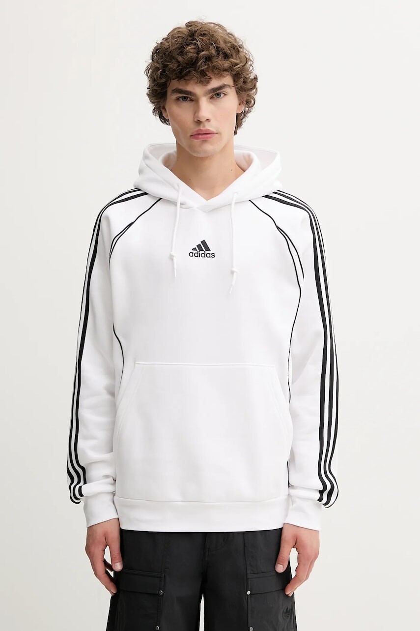 Mikina adidas Originals Teamgeist biela farba, s kapucňou, s nášivkou, JY6393