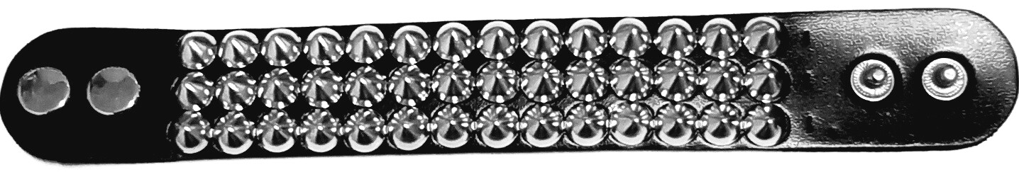 Náramok Erevan Punk B3 - čierny-strieborný