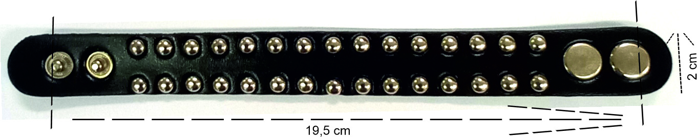 Náramok Erevan Punk B16 - čierny-strieborný