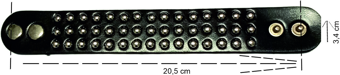 Náramok Erevan Punk B17 - čierny-strieborný