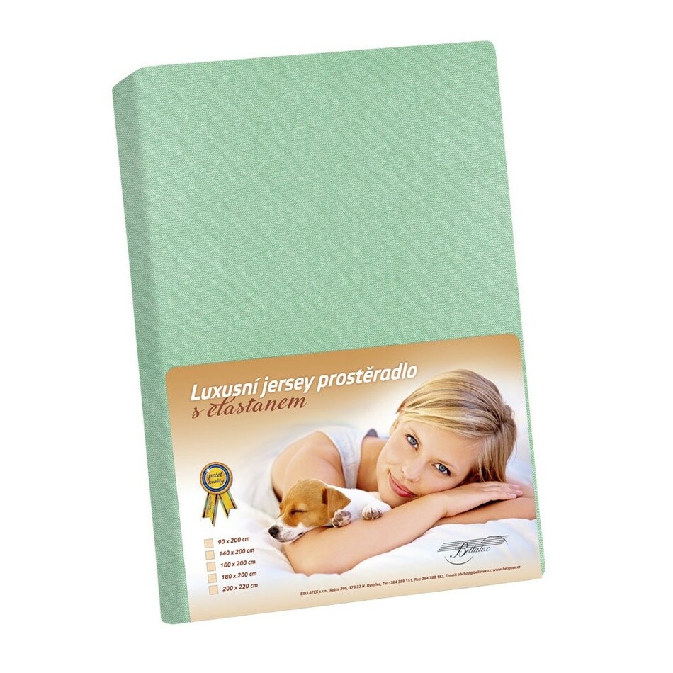 Bellatex Jersey prestieradlo s elastanom zelená