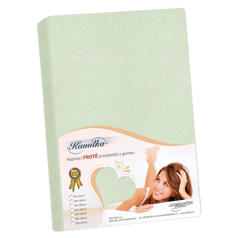 Froté prestieradlo Bellatex šalvejovo zelené , 160x 200 cm, 160 x 200 cm