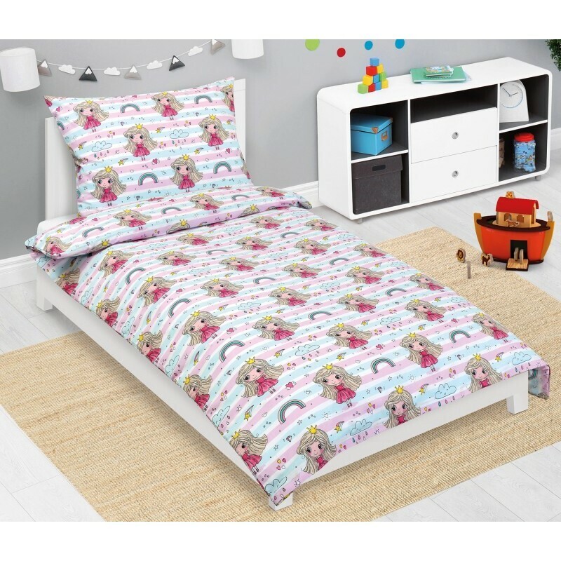 Bellatex Detská bavlnená posteľná bielizeň JuniorPrincess pink, 140 x 200, 70 x 90 cm