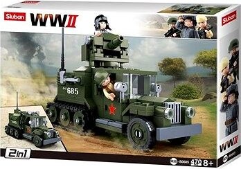 Sluban WWII M38-B0685 Sovietsky polopásový automobil 2 v 1 – Half-Track