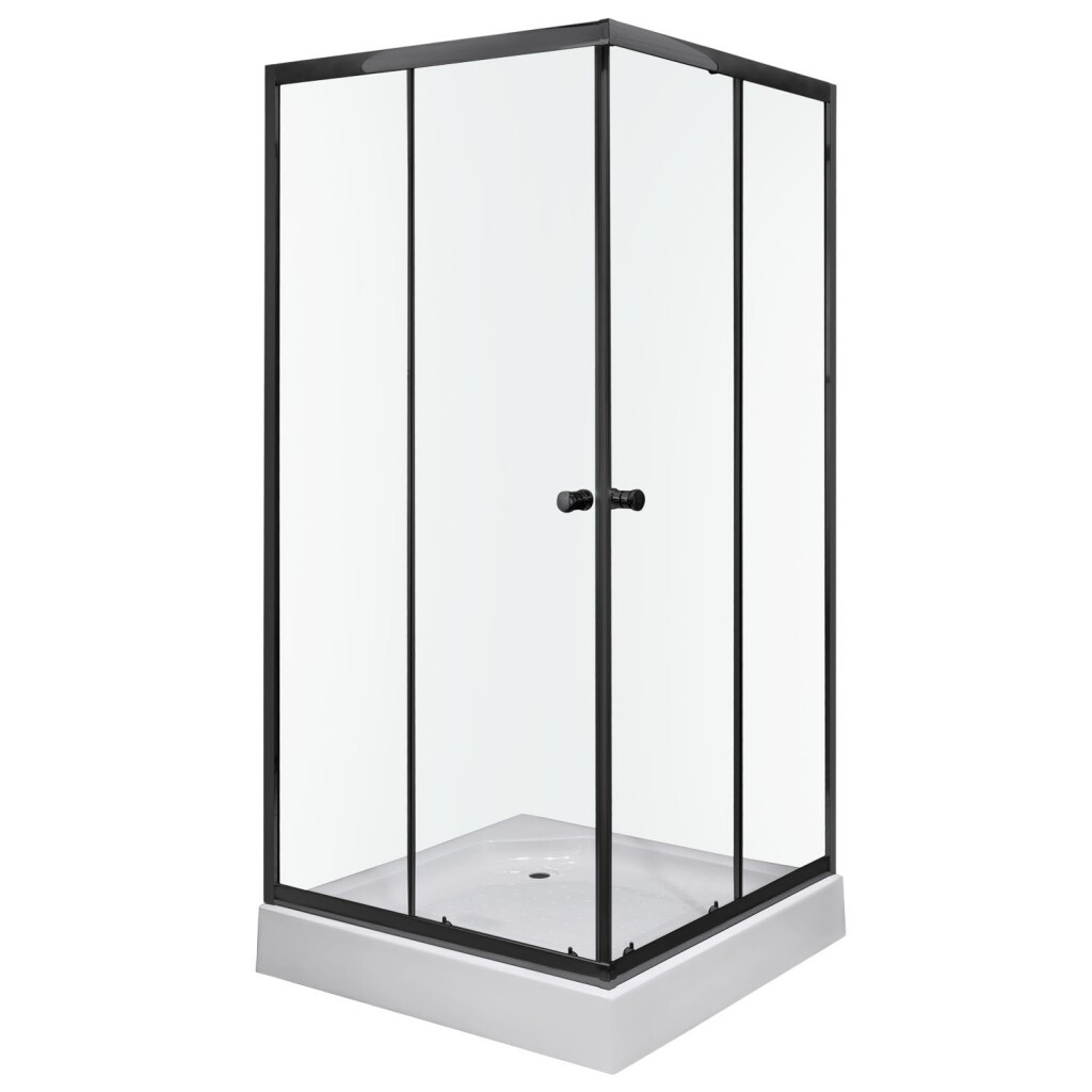 KERRA - Kabína sprchová Olga SQ 90 ČIERNA (s vaničkou) 5907548113412